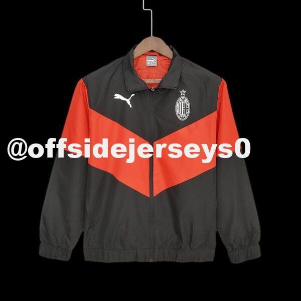 21 22 AC Milan Windbreaker Black White