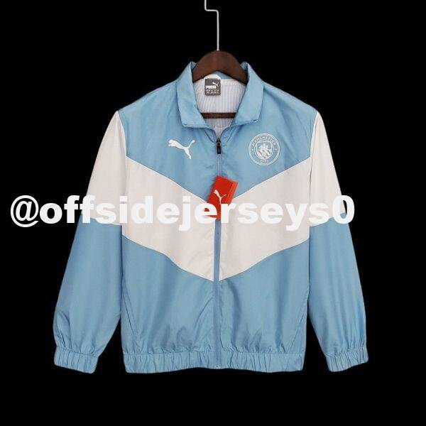 21 22 Manchester City Windbreaker Blue and White
