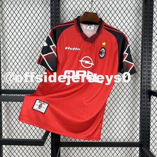 AC Milan 1998 99 Away Red Retro Jersey