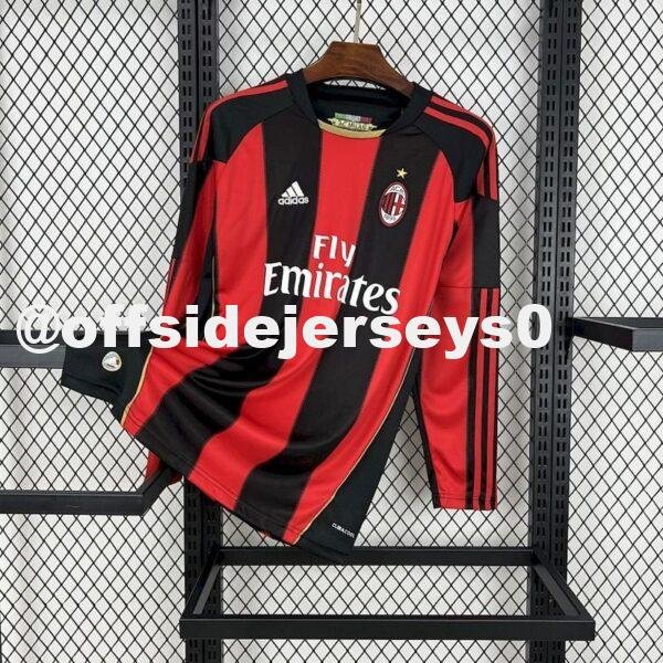 AC Milan 2010 11 Home Long Sleeves Retro Jersey