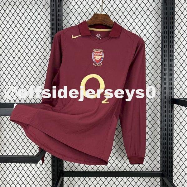 Arsenal 2005 06 Home Long Sleeves Retro Jersey