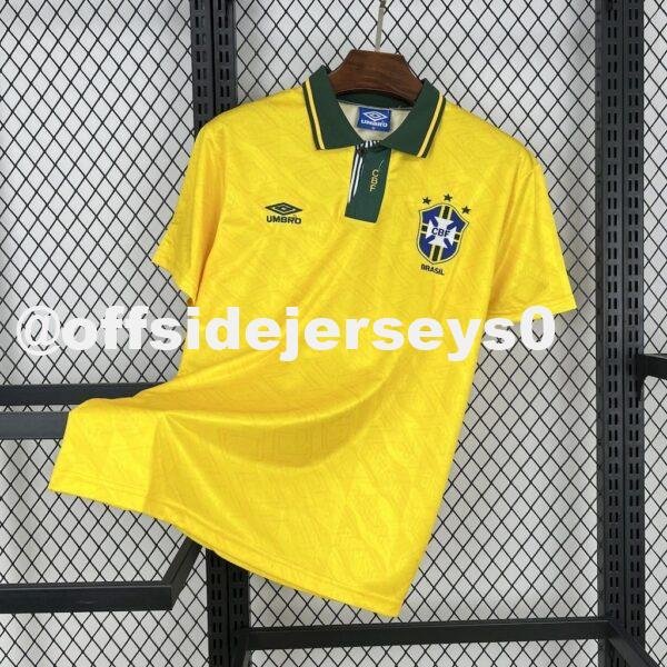 Brazil 1991 93 Home Retro Jersey