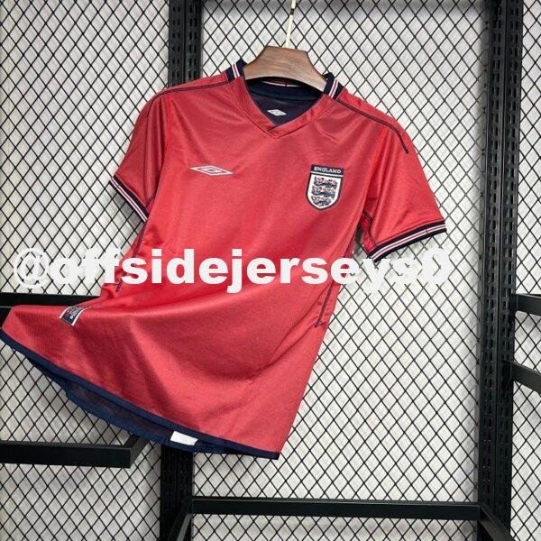 England 2002 Away Retro Jersey Double-sided