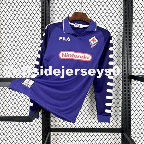 Fiorentina 1998 99 Home Long Sleeves Retro Jersey