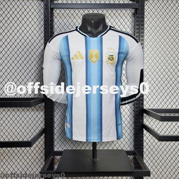 Mens Argentina 2026 World Cup Home Long Sleeve Jersey Player Version