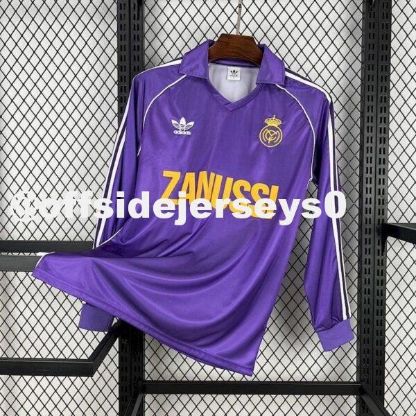 Real Madrid 1984 85 Third Long Sleeves Retro Jersey
