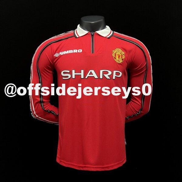 Retro 98 99 Manchester United home long-sleeved