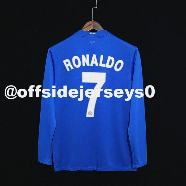 Ronaldo Retro M-u away Blue long sleeve